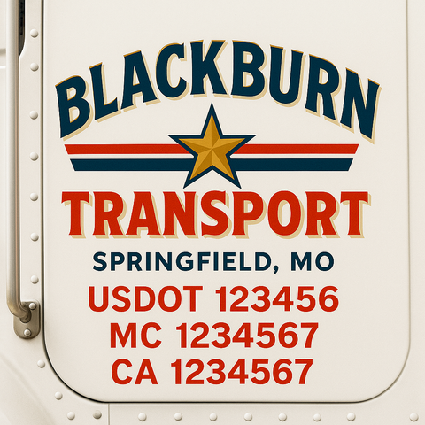 Custom Truck Door Decal Sticker Signs | US DOT Compliant Truck Door Lettering Templates | Make Your Own - Add Your Own Text (2-Pack)