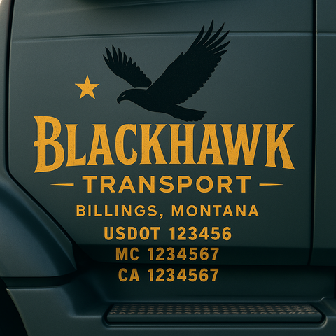 Custom Truck Door Decal Sticker Signs | US DOT Compliant Truck Door Lettering Templates | Make Your Own - Add Your Own Text (2-Pack)