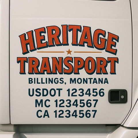 Custom Truck Door Decal Sticker Signs | US DOT Compliant Truck Door Lettering Templates | Make Your Own - Add Your Own Text (2-Pack)