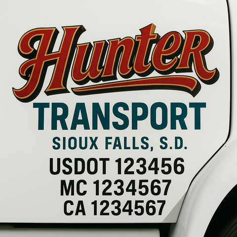 Custom Truck Door Decal Sticker Signs | US DOT Compliant Truck Door Lettering Templates | Make Your Own - Add Your Own Text (2-Pack)