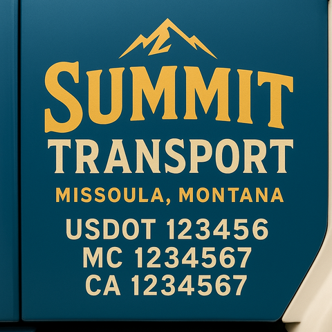 Custom Truck Door Decal Sticker Signs | US DOT Compliant Truck Door Lettering Templates | Make Your Own - Add Your Own Text (2-Pack)
