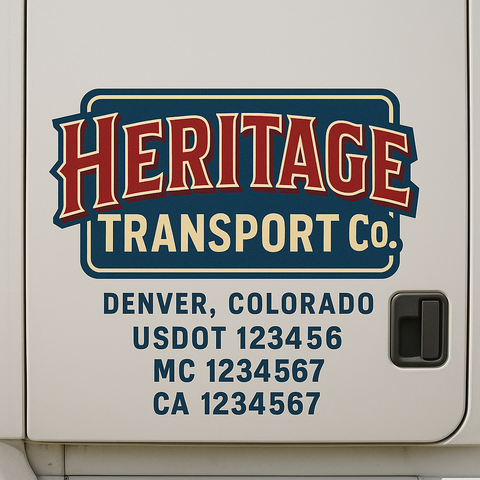 Custom Truck Door Decal Sticker Signs | US DOT Compliant Truck Door Lettering Templates | Make Your Own - Add Your Own Text (2-Pack)