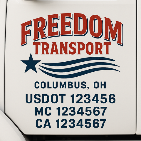 Custom Truck Door Decal Sticker Signs | US DOT Compliant Truck Door Lettering Templates | Make Your Own - Add Your Own Text (2-Pack)