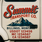 Custom Truck Door Decal Sticker Signs | US DOT Compliant Truck Door Lettering Templates | Make Your Own - Add Your Own Text (2-Pack)