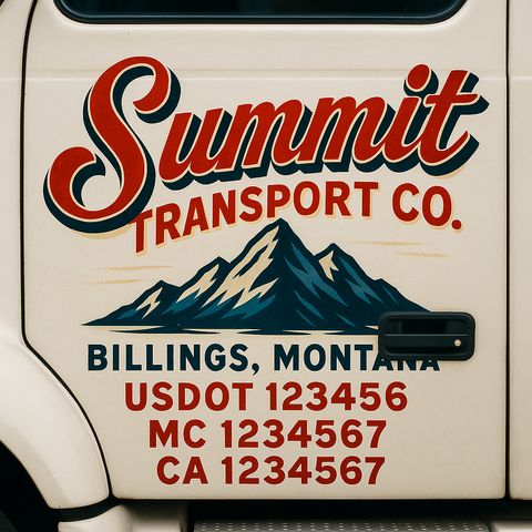 Custom Truck Door Decal Sticker Signs | US DOT Compliant Truck Door Lettering Templates | Make Your Own - Add Your Own Text (2-Pack)