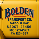 Custom Truck Door Decal Sticker Signs | US DOT Compliant Truck Door Lettering Templates | Make Your Own - Add Your Own Text (2-Pack)