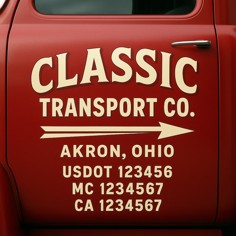 Custom Truck Door Decal Sticker Signs | US DOT Compliant Truck Door Lettering Templates | Make Your Own - Add Your Own Text (2-Pack)