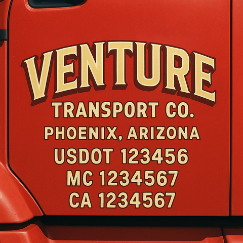 Custom Truck Door Decal Sticker Signs | US DOT Compliant Truck Door Lettering Templates | Make Your Own - Add Your Own Text (2-Pack)