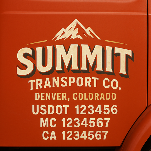Custom Truck Door Decal Sticker Signs | US DOT Compliant Truck Door Lettering Templates | Make Your Own - Add Your Own Text (2-Pack)