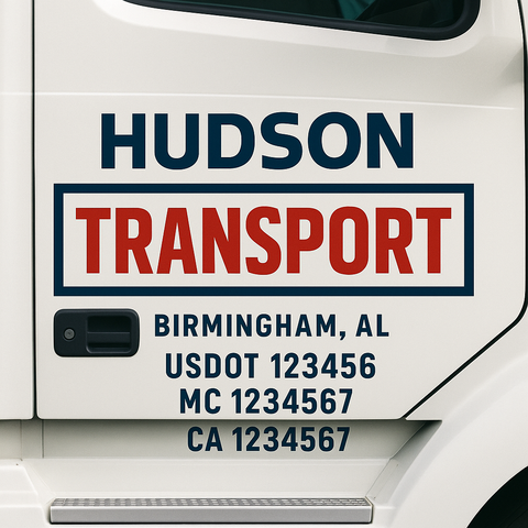 Custom Truck Door Decal Sticker Signs | US DOT Compliant Truck Door Lettering Templates | Make Your Own - Add Your Own Text (2-Pack)