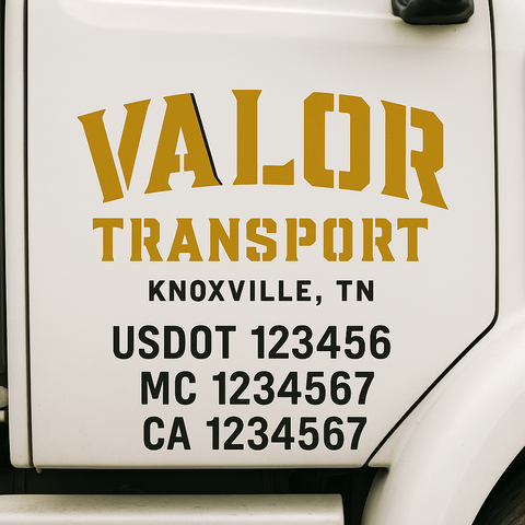 Custom Truck Door Decal Sticker Signs | US DOT Compliant Truck Door Lettering Templates | Make Your Own - Add Your Own Text (2-Pack)
