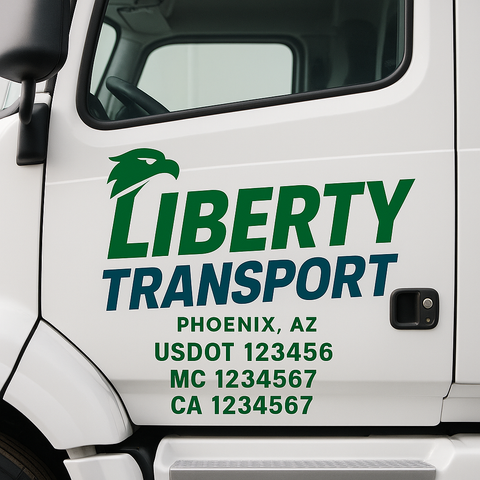 Custom Truck Door Decal Sticker Signs | US DOT Compliant Truck Door Lettering Templates | Make Your Own - Add Your Own Text (2-Pack)