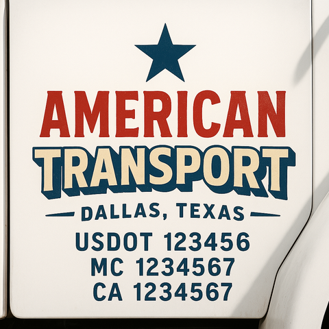 Custom Truck Door Decal Sticker Signs | US DOT Compliant Truck Door Lettering Templates | Make Your Own - Add Your Own Text (2-Pack)