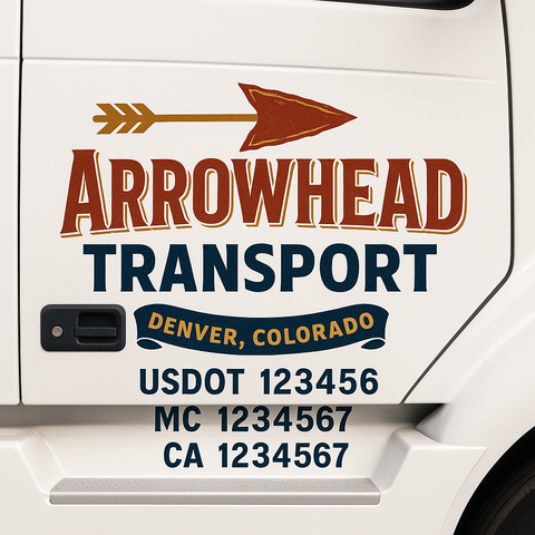 Custom Truck Door Decal Sticker Signs | US DOT Compliant Truck Door Lettering Templates | Make Your Own - Add Your Own Text (2-Pack)