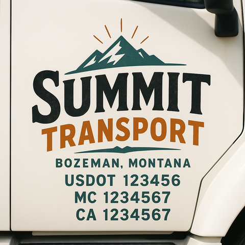 Custom Truck Door Decal Sticker Signs | US DOT Compliant Truck Door Lettering Templates | Make Your Own - Add Your Own Text (2-Pack)