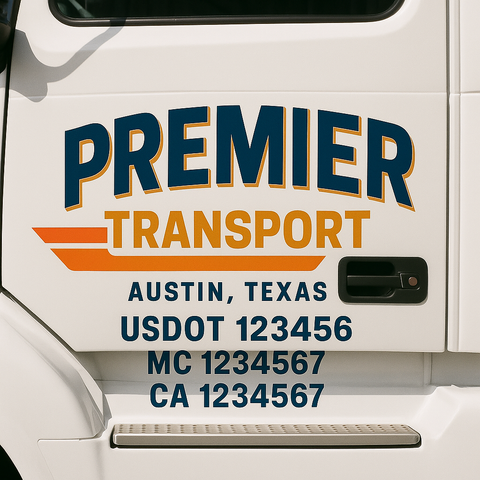 Custom Truck Door Decal Sticker Signs | US DOT Compliant Truck Door Lettering Templates | Make Your Own - Add Your Own Text (2-Pack)