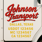 Custom Truck Door Decal Sticker Signs | US DOT Compliant Truck Door Lettering Templates | Make Your Own - Add Your Own Text (2-Pack)