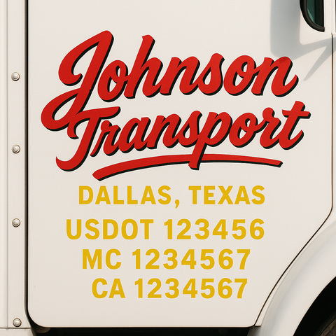 Custom Truck Door Decal Sticker Signs | US DOT Compliant Truck Door Lettering Templates | Make Your Own - Add Your Own Text (2-Pack)