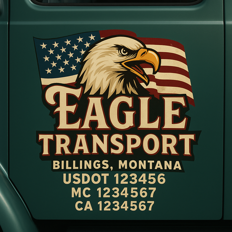 Custom Truck Door Decal Sticker Signs | US DOT Compliant Truck Door Lettering Templates | Make Your Own - Add Your Own Text (2-Pack)
