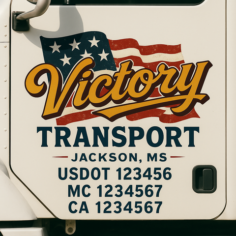 Custom Truck Door Decal Sticker Signs | US DOT Compliant Truck Door Lettering Templates | Make Your Own - Add Your Own Text (2-Pack)