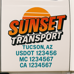 Custom Truck Door Decal Sticker Signs | US DOT Compliant Truck Door Lettering Templates | Make Your Own - Add Your Own Text (2-Pack)