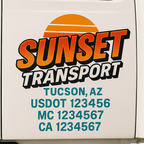 Custom Truck Door Decal Sticker Signs | US DOT Compliant Truck Door Lettering Templates | Make Your Own - Add Your Own Text (2-Pack)