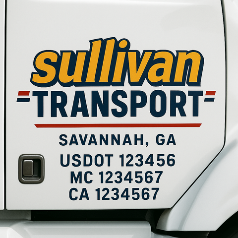 Custom Truck Door Decal Sticker Signs | US DOT Compliant Truck Door Lettering Templates | Make Your Own - Add Your Own Text (2-Pack)