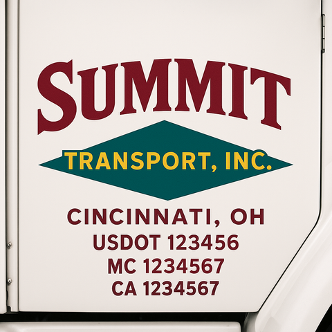 Custom Truck Door Decal Sticker Signs | US DOT Compliant Truck Door Lettering Templates | Make Your Own - Add Your Own Text (2-Pack)