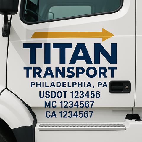 Custom Truck Door Decal Sticker Signs | US DOT Compliant Truck Door Lettering Templates | Make Your Own - Add Your Own Text (2-Pack)