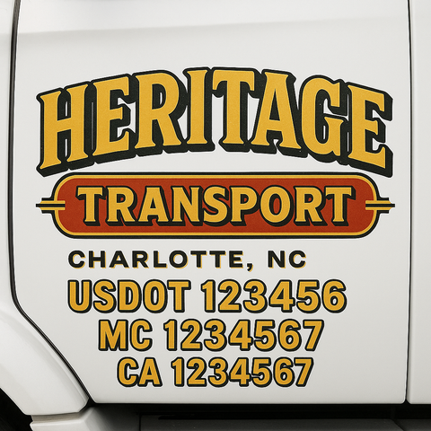 Custom Truck Door Decal Sticker Signs | US DOT Compliant Truck Door Lettering Templates | Make Your Own - Add Your Own Text (2-Pack)