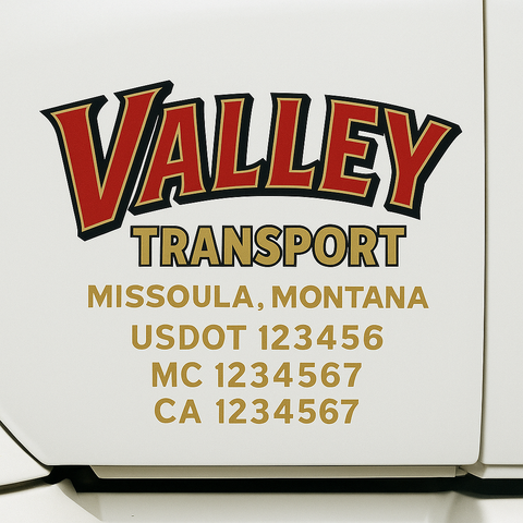 Custom Truck Door Decal Sticker Signs | US DOT Compliant Truck Door Lettering Templates | Make Your Own - Add Your Own Text (2-Pack)