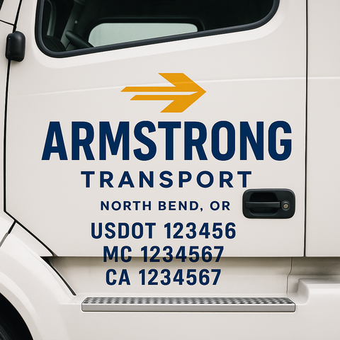 Custom Truck Door Decal Sticker Signs | US DOT Compliant Truck Door Lettering Templates | Make Your Own - Add Your Own Text (2-Pack)