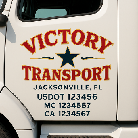 Custom Truck Door Decal Sticker Signs | US DOT Compliant Truck Door Lettering Templates | Make Your Own - Add Your Own Text (2-Pack)