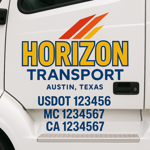 Custom Truck Door Decal Sticker Signs | US DOT Compliant Truck Door Lettering Templates | Make Your Own - Add Your Own Text (2-Pack)
