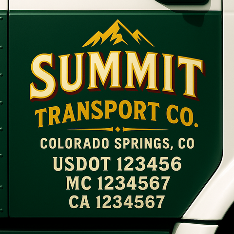 Custom Truck Door Decal Sticker Signs | US DOT Compliant Truck Door Lettering Templates | Make Your Own - Add Your Own Text (2-Pack)
