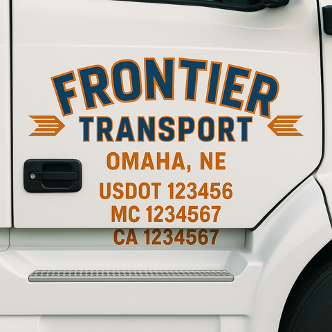 Custom Truck Door Decal Sticker Signs | US DOT Compliant Truck Door Lettering Templates | Make Your Own - Add Your Own Text (2-Pack)
