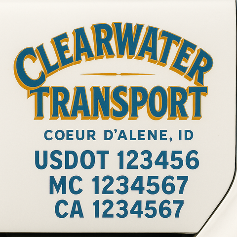 Custom Truck Door Decal Sticker Signs | US DOT Compliant Truck Door Lettering Templates | Make Your Own - Add Your Own Text (2-Pack)