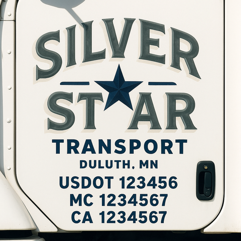 Custom Truck Door Decal Sticker Signs | US DOT Compliant Truck Door Lettering Templates | Make Your Own - Add Your Own Text (2-Pack)