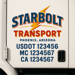 Custom Truck Door Decal Sticker Signs | US DOT Compliant Truck Door Lettering Templates | Make Your Own - Add Your Own Text (2-Pack)