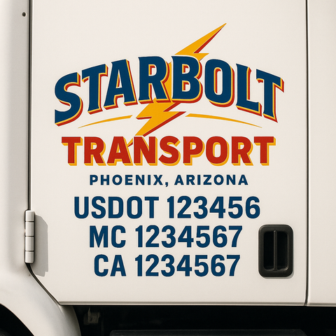 Custom Truck Door Decal Sticker Signs | US DOT Compliant Truck Door Lettering Templates | Make Your Own - Add Your Own Text (2-Pack)