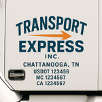 Custom Truck Door Decal Sticker Signs | US DOT Compliant Truck Door Lettering Templates | Make Your Own - Add Your Own Text (2-Pack)