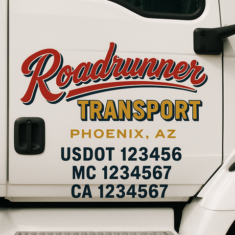 Custom Truck Door Decal Sticker Signs | US DOT Compliant Truck Door Lettering Templates | Make Your Own - Add Your Own Text (2-Pack)