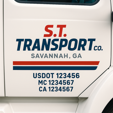 Custom Truck Door Decal Sticker Signs | US DOT Compliant Truck Door Lettering Templates | Make Your Own - Add Your Own Text (2-Pack)