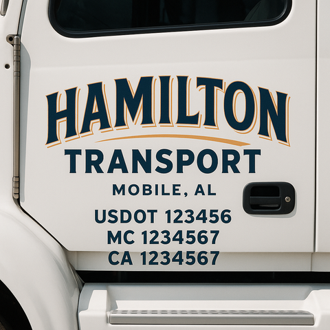 Custom Truck Door Decal Sticker Signs | US DOT Compliant Truck Door Lettering Templates | Make Your Own - Add Your Own Text (2-Pack)