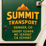 Custom Truck Door Decal Sticker Signs | US DOT Compliant Truck Door Lettering Templates | Make Your Own - Add Your Own Text (2-Pack)