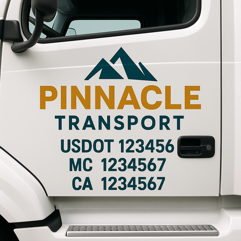 Custom Truck Door Decal Sticker Signs | US DOT Compliant Truck Door Lettering Templates | Make Your Own - Add Your Own Text (2-Pack)