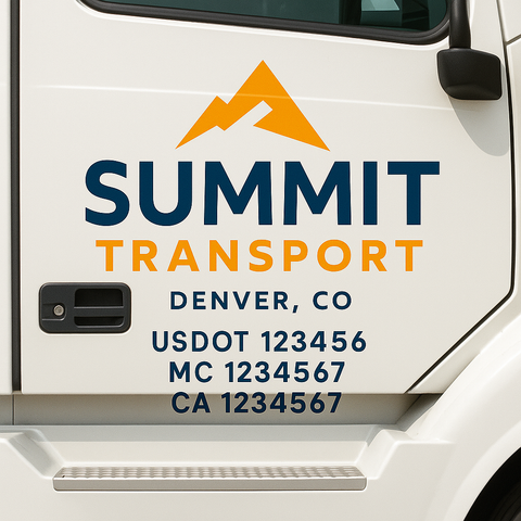 Custom Truck Door Decal Sticker Signs | US DOT Compliant Truck Door Lettering Templates | Make Your Own - Add Your Own Text (2-Pack)