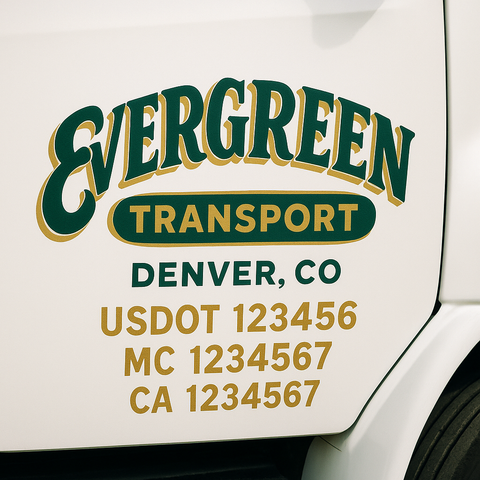 Custom Truck Door Decal Sticker Signs | US DOT Compliant Truck Door Lettering Templates | Make Your Own - Add Your Own Text (2-Pack)