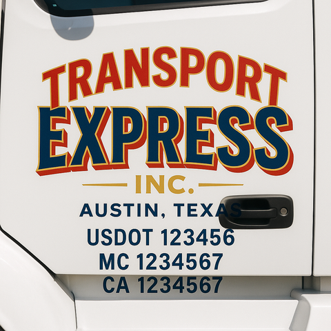 Custom Truck Door Decal Sticker Signs | US DOT Compliant Truck Door Lettering Templates | Make Your Own - Add Your Own Text (2-Pack)