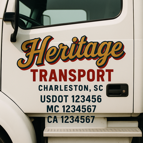 Custom Truck Door Decal Sticker Signs | US DOT Compliant Truck Door Lettering Templates | Make Your Own - Add Your Own Text (2-Pack)
